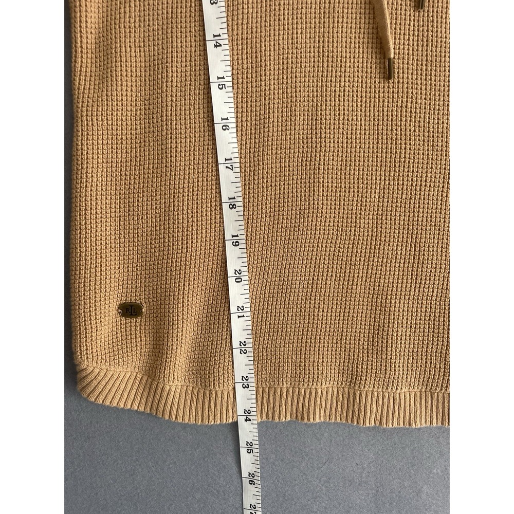 Women’s Cream/Tan Cowl Neck Sweater with Drawstring - Picture 9 of 12